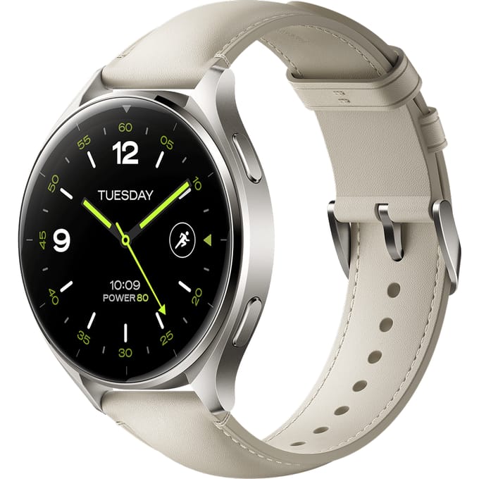 Xiaomi Watch 2 Titan Gray Case With White Leather Strap