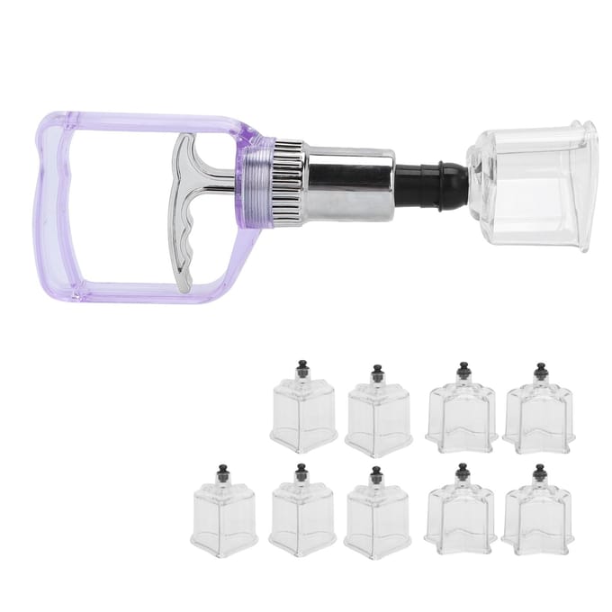 Professionele Vacuüm Zuignap Therapie Set Massage Zuignap Kit Pomp Pistool white