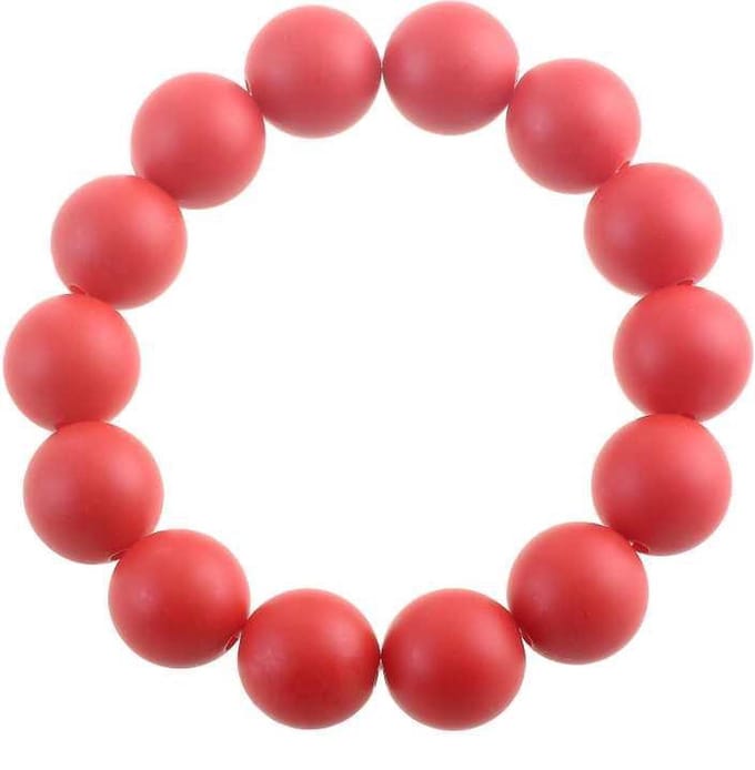 Behave Rekarmband 14mm bollen, 14-15cm polsomtrek, mat rood
