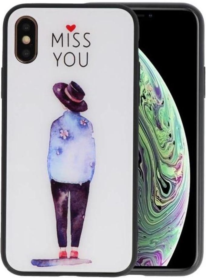 Miss You Print Hardcase voor iPhone XS