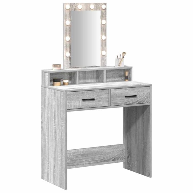 vidaXL - Kaptafel - Grijs - 79 - x - 41 - x - 140 - cm - Bewerkt - hout