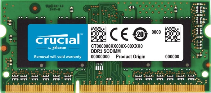Crucial 4GB DDR3L SODIMM 1600MHz (1 x 4 GB)