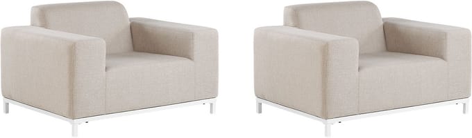 ROVIGO - Tuinstoel set van 2 - Zandbeige - Polyester