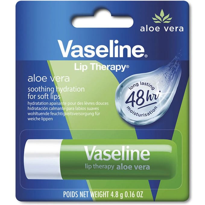 Lip Therapy Lip Balm Aloe Vera 4.8 g – Soothing & Hydrating Stick For Dry Chapped Lips, Long-Lasting Moisture, Daily Care For Men And Women, Non-Greasy Formula, Perfect For Winter Protection And Lipstick Primer