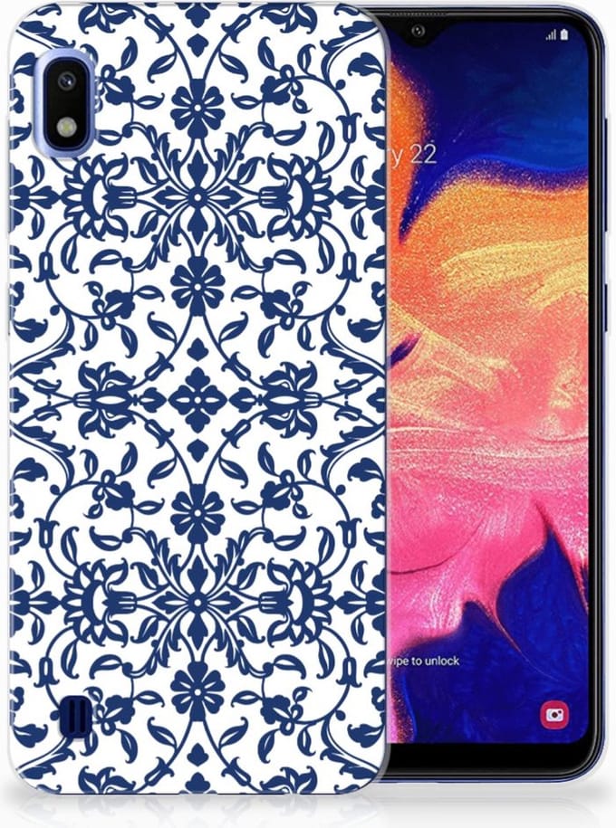 Samsung Galaxy A10 TPU Case Flower Blue