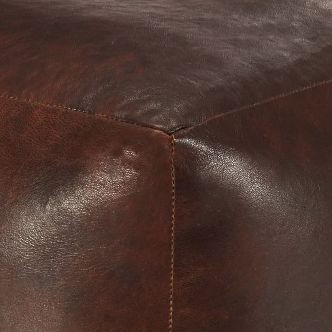 vidaXL - Poef - 40x40x40 - cm - echt - geitenleer - donkerbruin