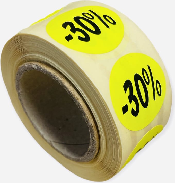 Etiketten Rond 27 mm Fluor Geel 30%