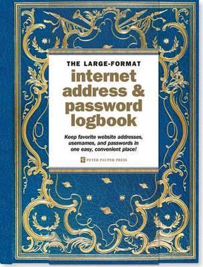 Peter Pauper Internet & Password Logbook - Celestial - met elastieksluiting - Large 16x21 cm