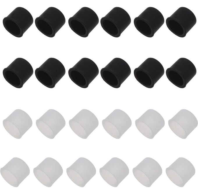 Dailygoods - 24 Stuks RCA Stofdicht Deksel Siliconen Covers (Wit/Zwart)