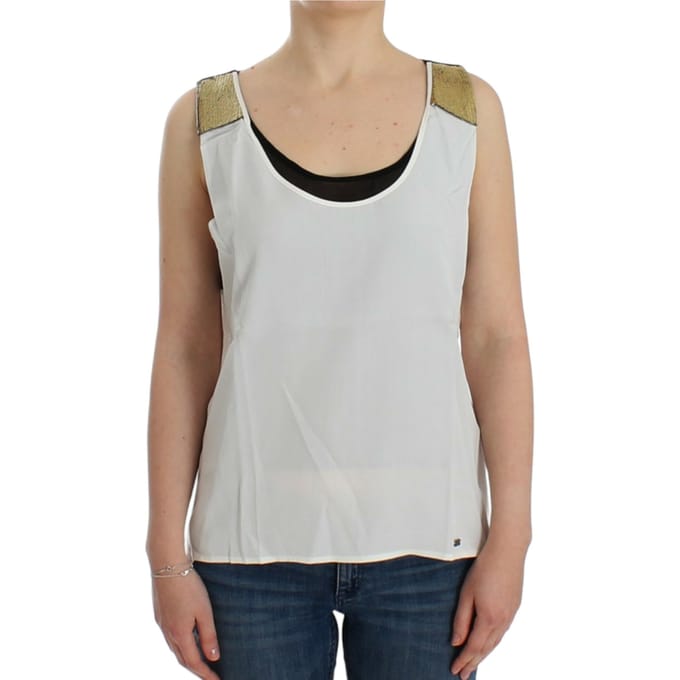 Pailletten Schouder Mouwloos Top