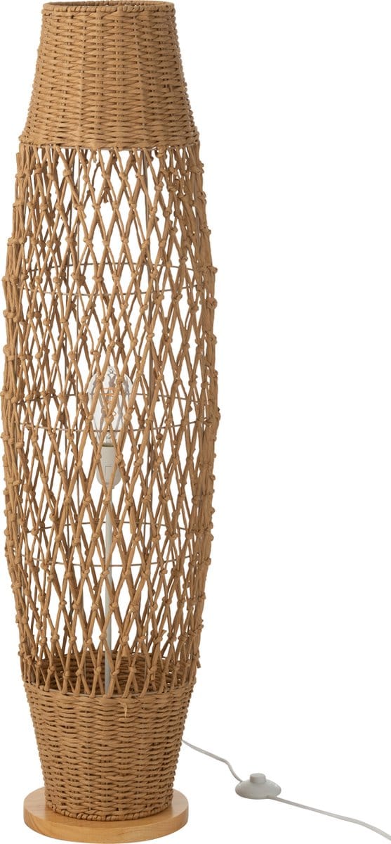 J-Line vloerlamp Getwist - metaal - donkerbeige