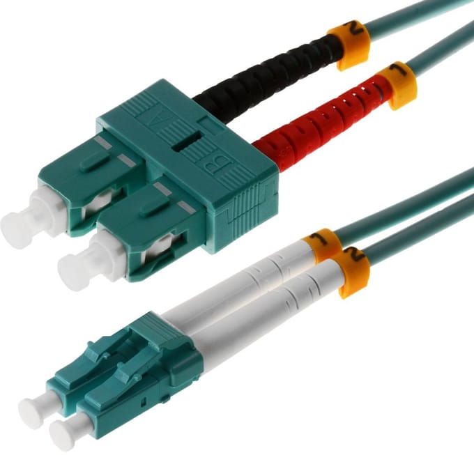 Helos 7.5m OM3 LC/SC Glasvezel kabel 7,5 m Turkoois