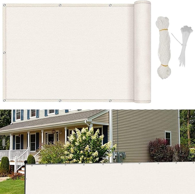 Balkon Privacy Scherm - Inkijkbescherming - Buiten Leven - UV-Bescherming 95% - 135x800cm - Wit