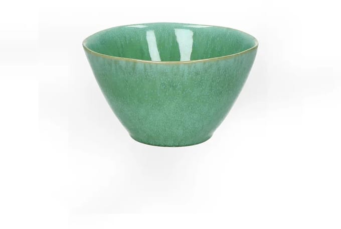 Pomax Treille Ontbijtkom - Steengoed - Ø 15 cm - Groen - Kom voor Granola, Yoghurt & Soep