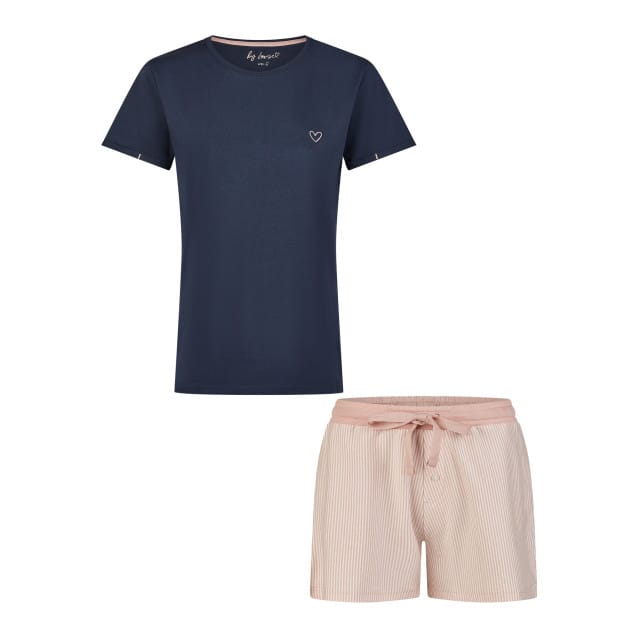 By Louise Essential Dames Korte Pyjama Set Shortama Blauw - Maat M