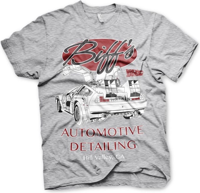 Back to the Future Biff's Automotive Detailing T-shirt, grijs gemêleerd