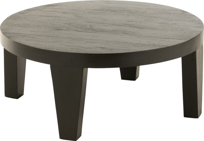 J-Line bijzettafel Rond - hout - matte zwart