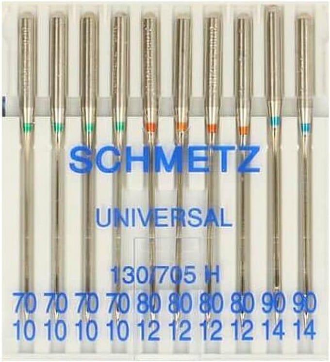 SCHMETZ UNIVERSEEL NAALDEN ASSORTIMENT, 10 NAALDEN 70-90, PER PAKJE.