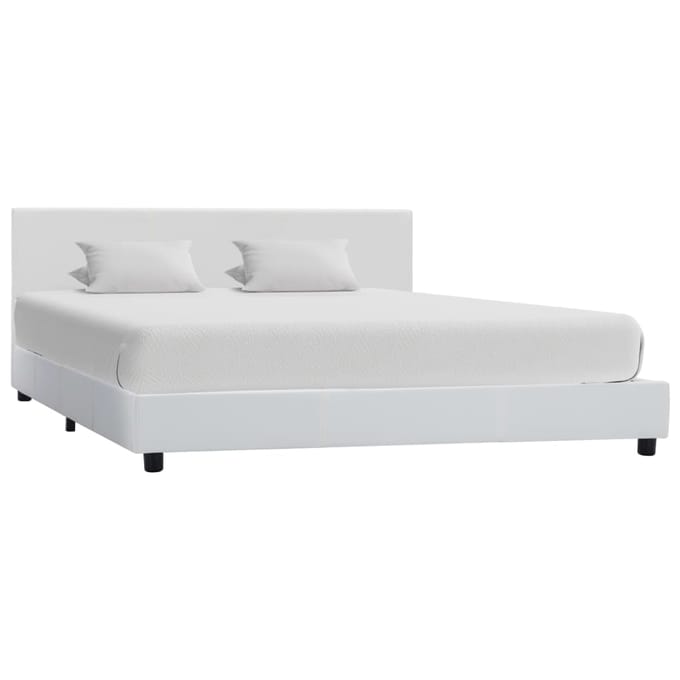 vidaXL - Bedframe - kunstleer - wit - 120x200 - cm