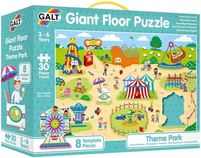 Vloerpuzzel Themapark - Grote puzzel kinderen - Educatief spel - 30 Stukken met sjablonen