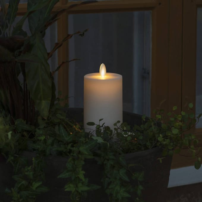 Konstsmide Christmas LED kaars IP44 crème wit glad Hoogte 18cm