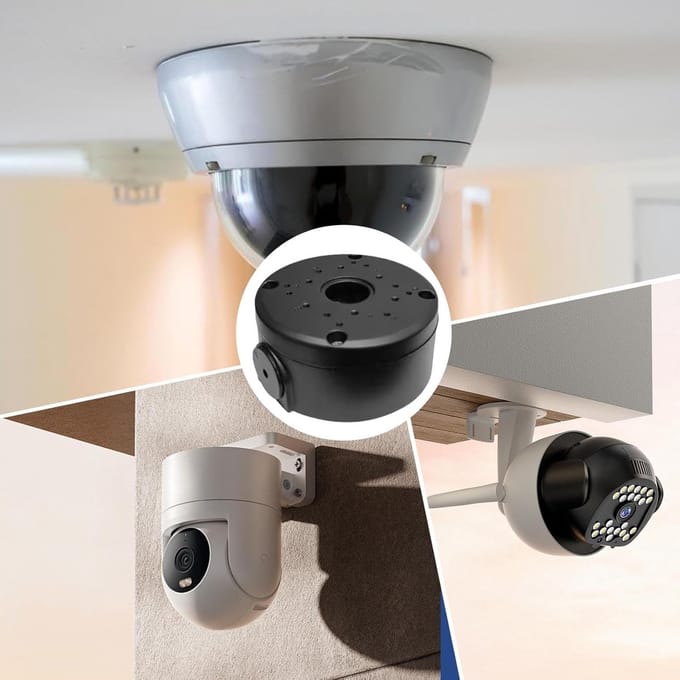 Camera Aansluitdoos - Kabelverberger Beugel - Buiten Installatie - Waterdicht Stevig Ontwerp - 10 x 10 x 5 cm - Wit