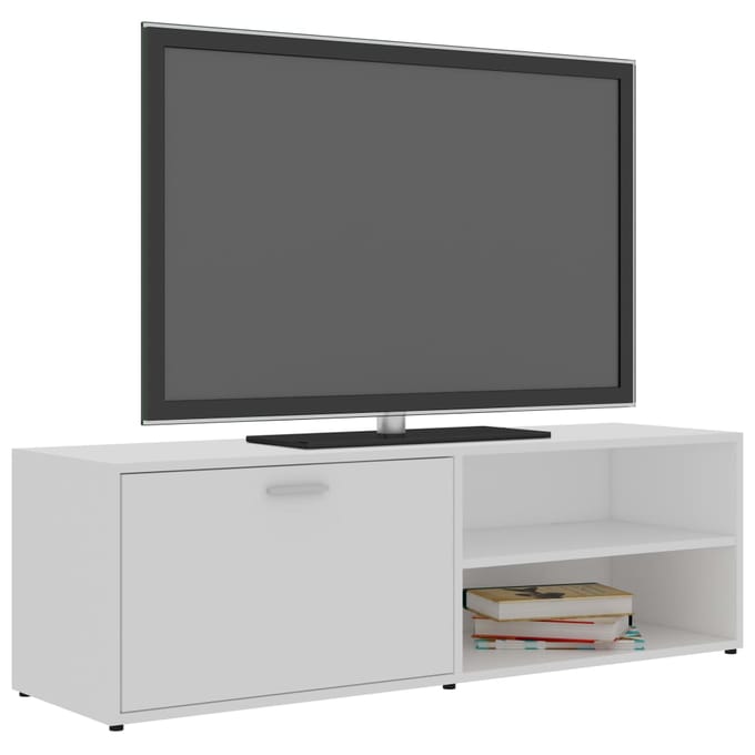 vidaXL - Tv-meubel - 120x34x37 - cm - bewerkt - hout - wit