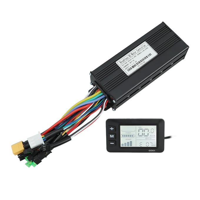 Elektrische Fiets Controller Kit 1000?1500W 30A 3 Modi Sinusgolf Omzettingskit met Display voor black