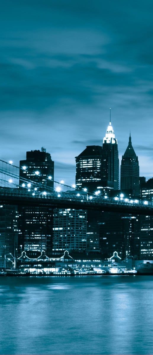 Deursticker Muursticker New York | Blauw | 91x211cm