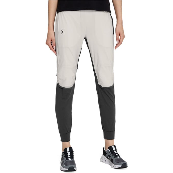 On Running Broek Comfortabel Zacht Zittend Lichtgewicht Casual Broek Damesbroek Parelmoer Wit Donkergrijs 206.01048 S white
