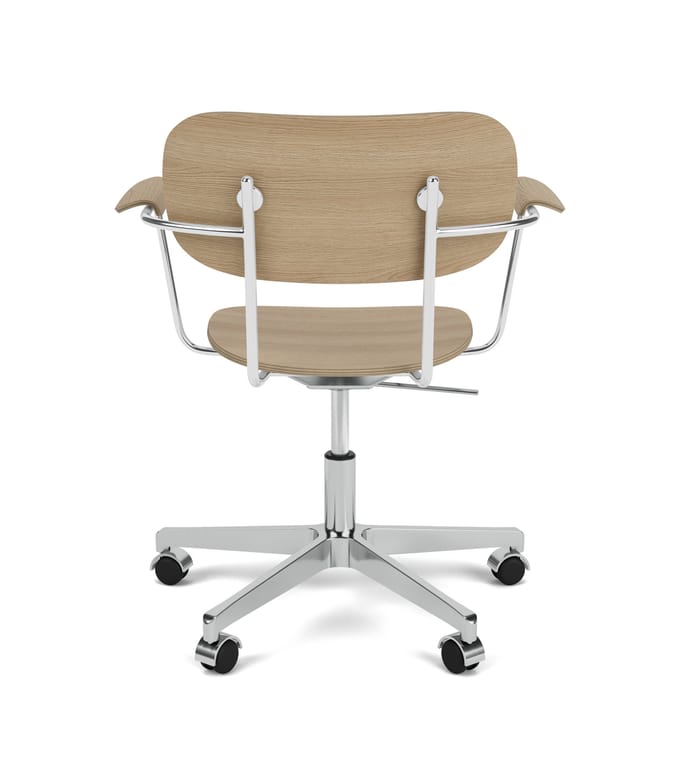 Audo Co Task Chair met armleuningen - Eiken - aluminium hoogglans gepolijst