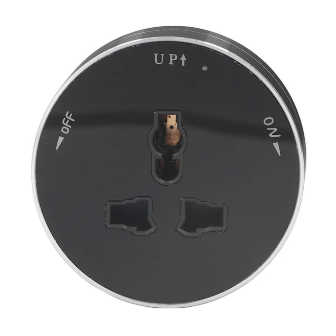 Verwijderbaar Power Track Stopcontact Draadloos Waterdicht Modern Rond Elektrisch Stekkeradapter met Indicator black