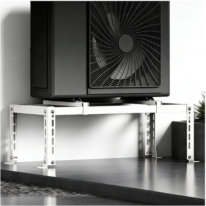 Airco Beugel - Warmtepomp Standaard - Buitenmontage Unit - Verstelbaar Ontwerp - 30cm Hoog - Wit
