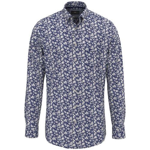 Fynch-Hatton Overhemd Winter Flower Button-Down Misty Blue / male