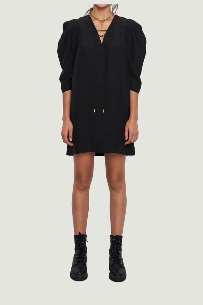 BA&SH Robe Beny Noir Größe: XS | Minikleider Outlet | Damen