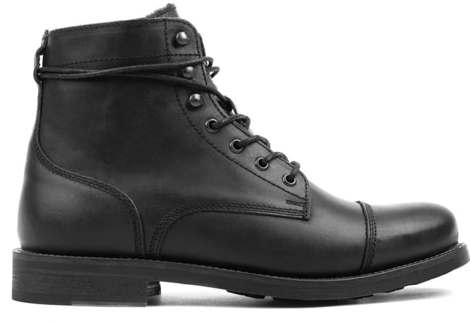 Nordland beret toe cap boots heren zwart waxed leer