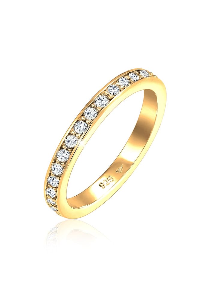 Elli damesring 925 zilver 28 kristal 64 Goud 32020151