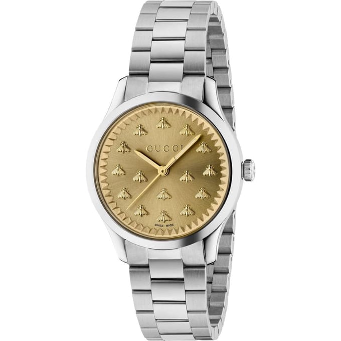 Gucci YA1265035 G-Timeless Gouden Wijzerplaat Dames Horloge