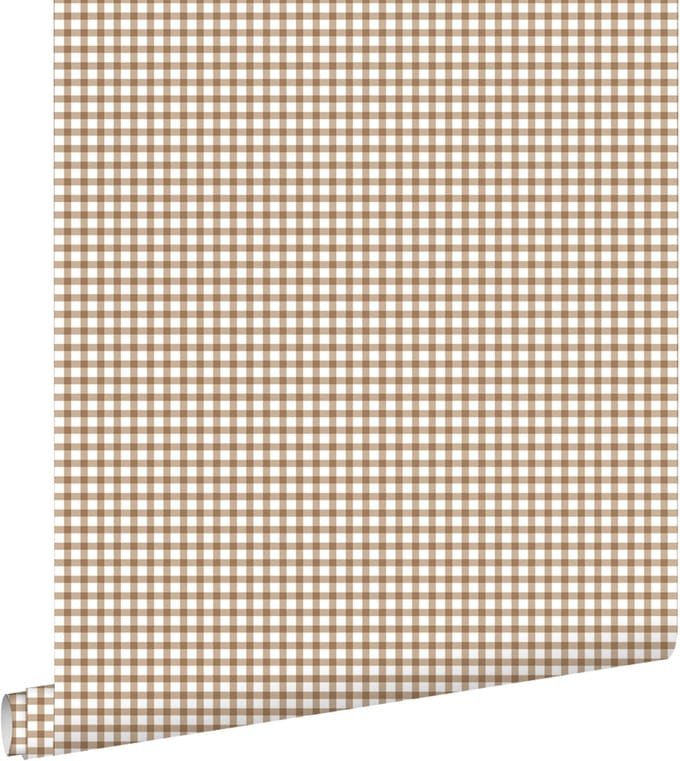 ESTAhome behang ruitjes bruin - 50 x 900 cm - 132147