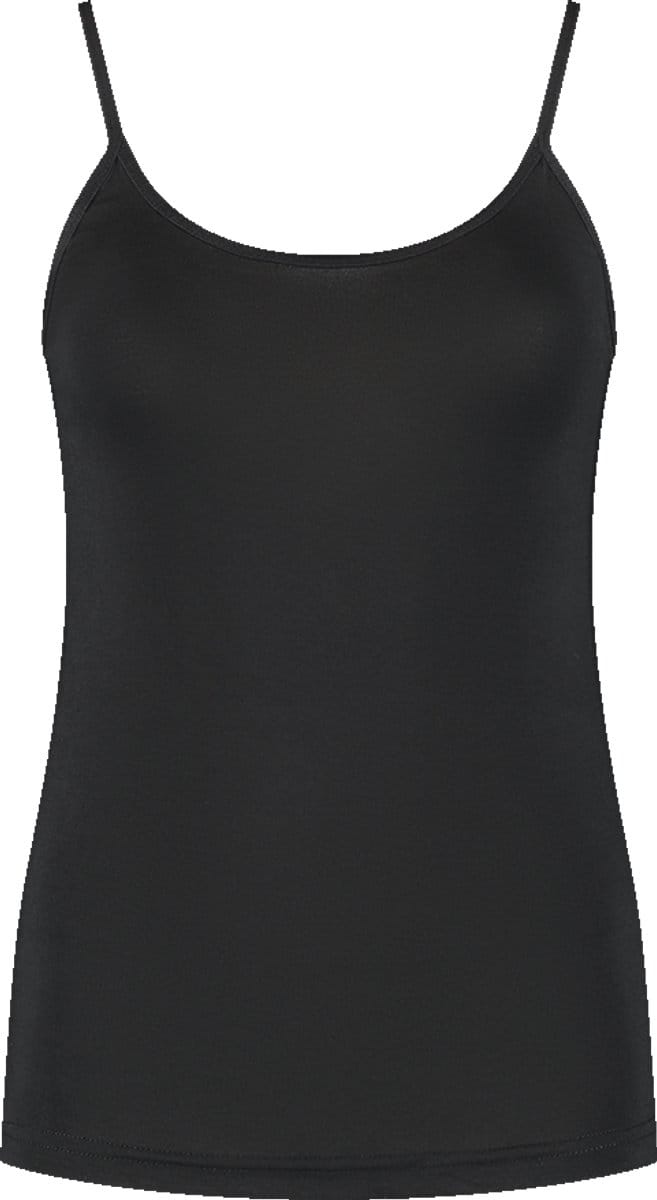 Boru Bamboo - Dames Singlet - Zwart - M - Bamboe Hemd - Spaghettibandjes - Ademend - Anti-Bacterieel - 2324