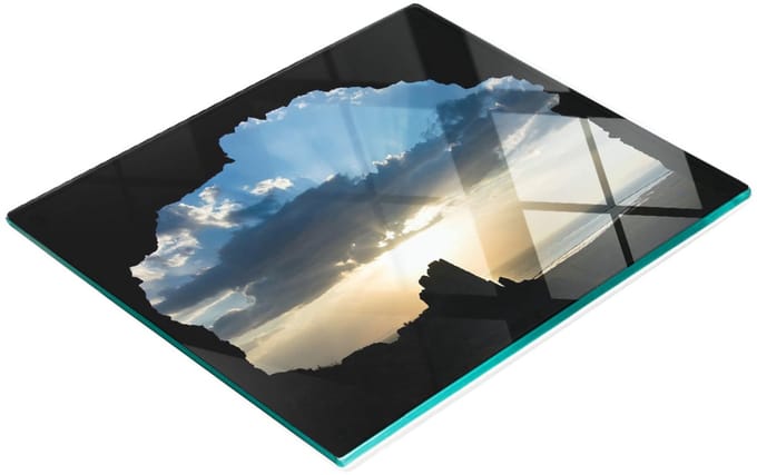 Keukenplank van gehard glas met decoratieve zonsondergangafbeelding, 60x52 cm