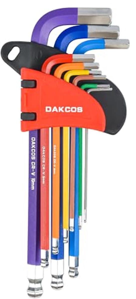 Inbussleutelset 9-delig met kleurcodering van 1,5 mm tot 10 mm