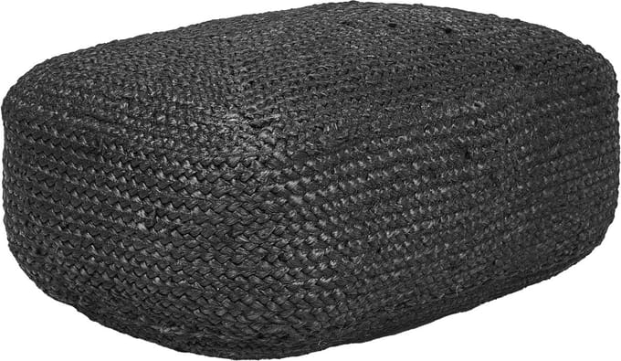 ISARDA - Vloerkussen - Zwart - 70 x 40 x 20 cm - Jute