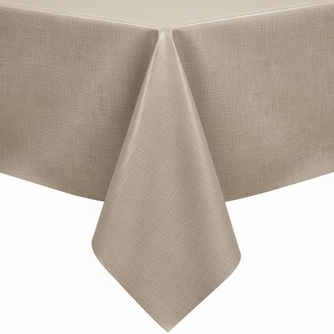 Protecttable - Tafelzeil Linnenlook Sand 140x250cm - Tafelkleed Afwasbaar - Kunststof
