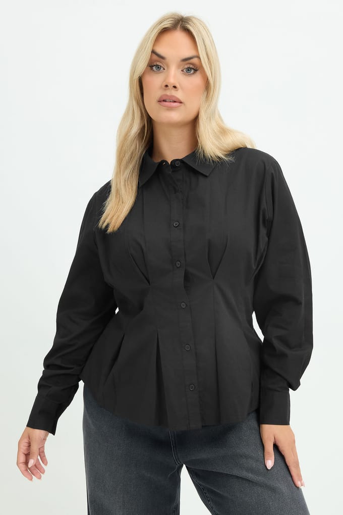 Limited Collection Zwart Overhemd Met Getailleerd Naaddetail Size 46