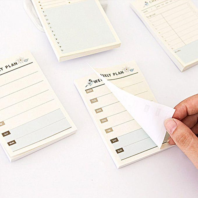 60 Feuilles/set Papeterie Bloc-notes Carnet Agenda Planificateur Emploi du temps Bloc-notes