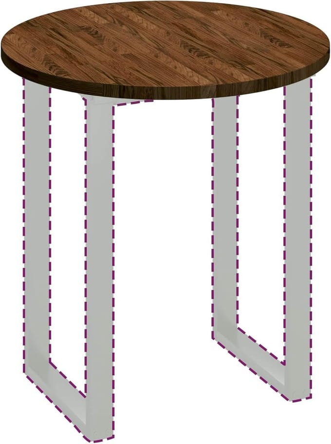Ronde Eettafel - Houten Tafelblad - Modern Wonen - Massief Eikenhout - 70 cm Diameter - Donkerbruin