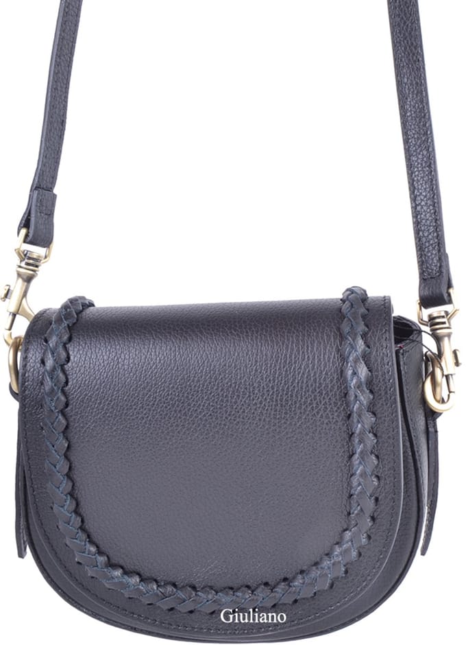 Giuliano lederen schoudertas Belle - Dames - Made in Italy - Zwart