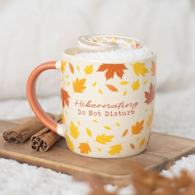 Something Different - Autumn hibernation mug with socks & eye mask