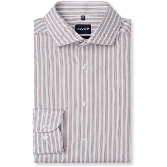 OLYMP Luxor Overhemd, Modern Fit, Royal Kent, Nougat
